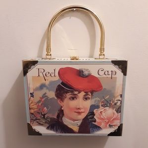 Beautiful red cap gold dollar cigar box purse
